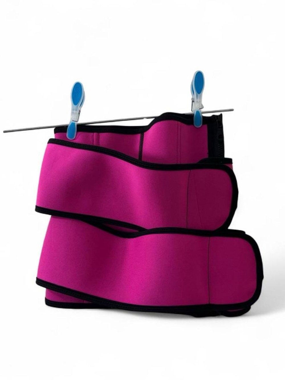 Women’s Small Neoprene Waist Trainer & Sweat Belt Dark Pink Black Velcro Zipper